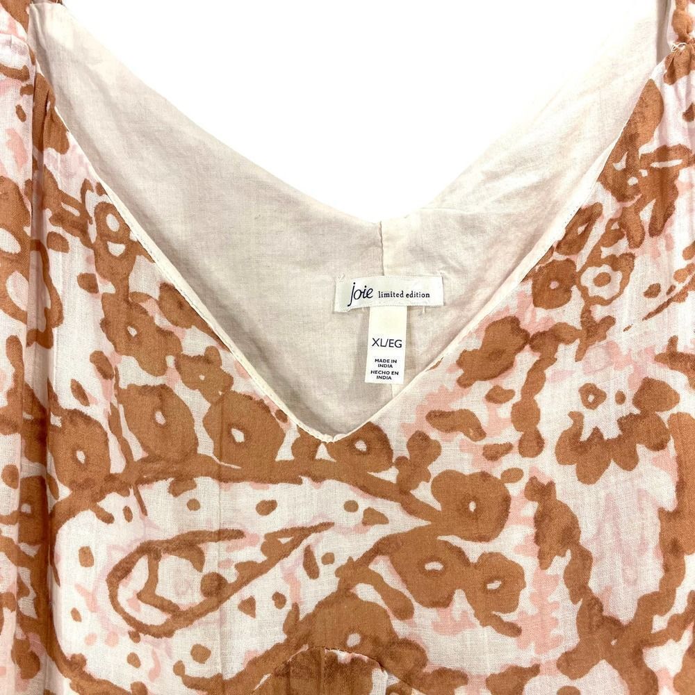 Joie Limited Edition Tiered Maxi Dress Brushed Clay Print‎ Sz XL lagenlook boho - Picture 4 of 7